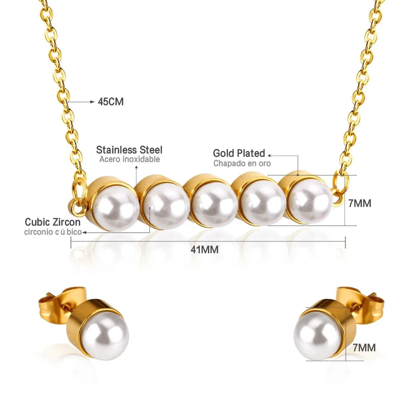 New Fake Pearl Wedding Jewelry Set Crystal Necklace Jewelry Sets Party Women Necklace Bridal Earrings asonjewelry