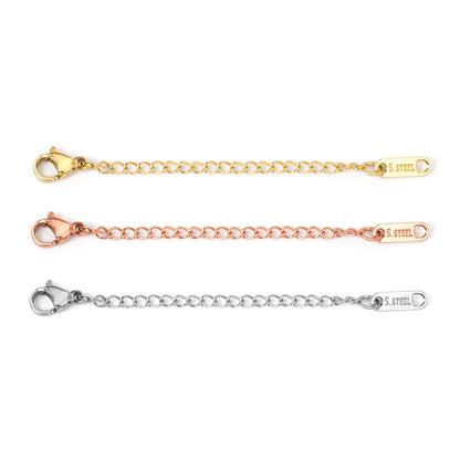 ASON 10pcs/lot Extended Extension Gold Tail Chain Stainless Steel Lobster Clasps Connector DIY Jewelry Making Bracelet Necklaces asonjewelry