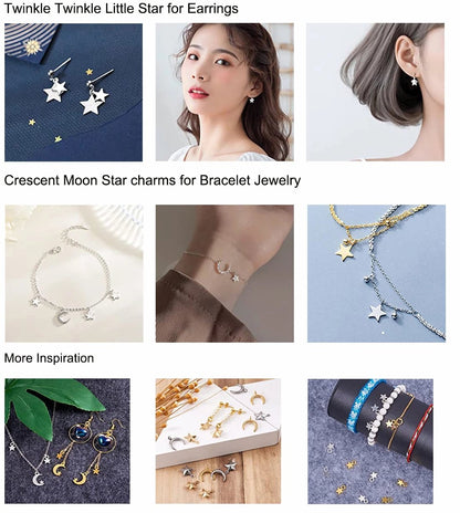 ASON 100 Pcs/Lot Star Charms 316L Stainless Steel Stars Pendant Gold Silver Color With Holes For DIY Jewelry Making Supplies asonjewelry