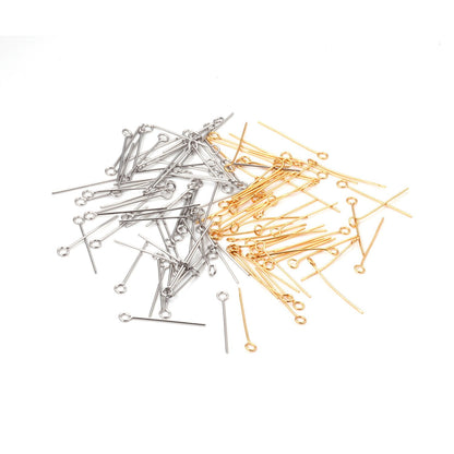 ASON 500pcs/lot Gold/Silver Color Stainless Steel Eye Pin Head Pins Findings Needles Accessories for DIY Jewelry Making Supplies asonjewelry