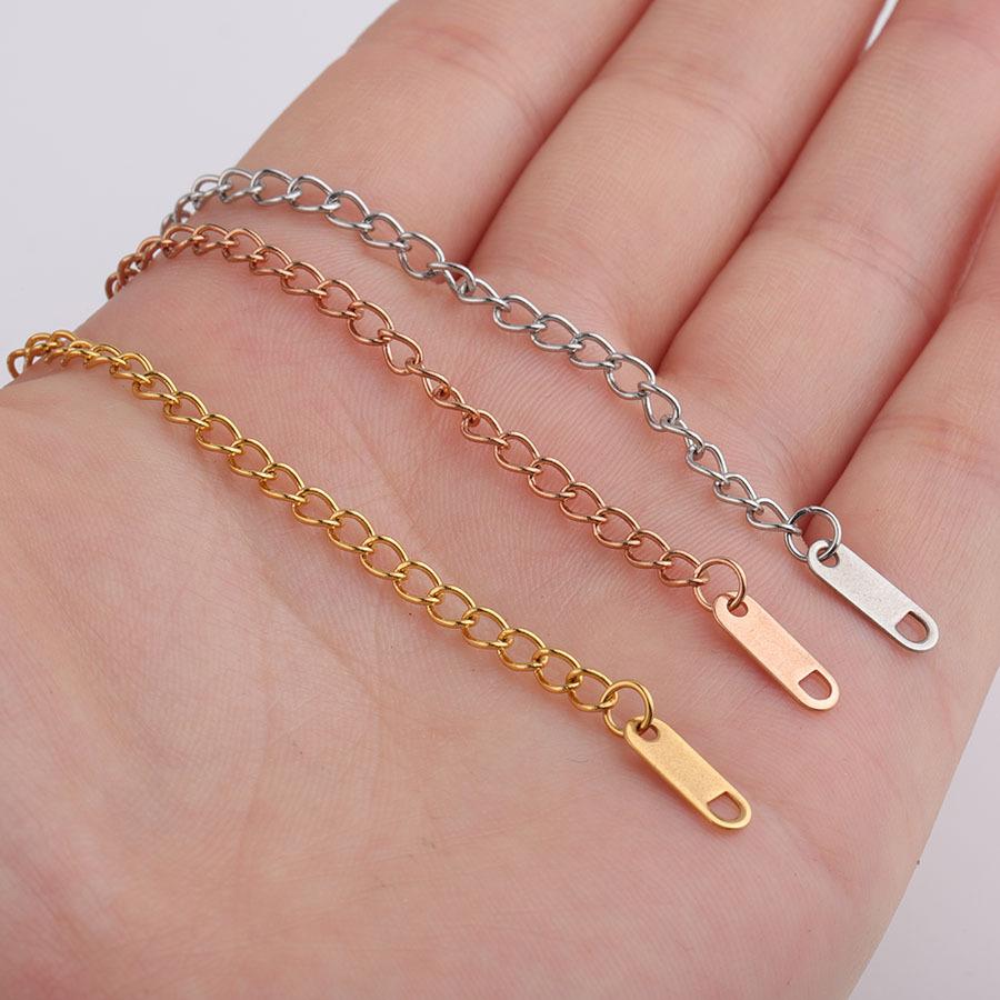 ASON 10pcs/lot Extended Extension Gold Tail Chain Stainless Steel Lobster Clasps Connector DIY Jewelry Making Bracelet Necklaces asonjewelry