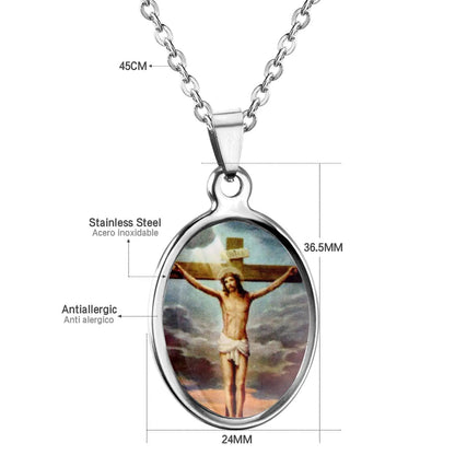 316L Stainless Steel Men Necklace Pendant Christianity Jewelry Wholesale-106401G asonjewelry