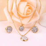 Fashion Cubic Zirconia Pendant Necklace Earrings Set For Woman Bride Wedding Jewelry Accessories pendientes bijoux