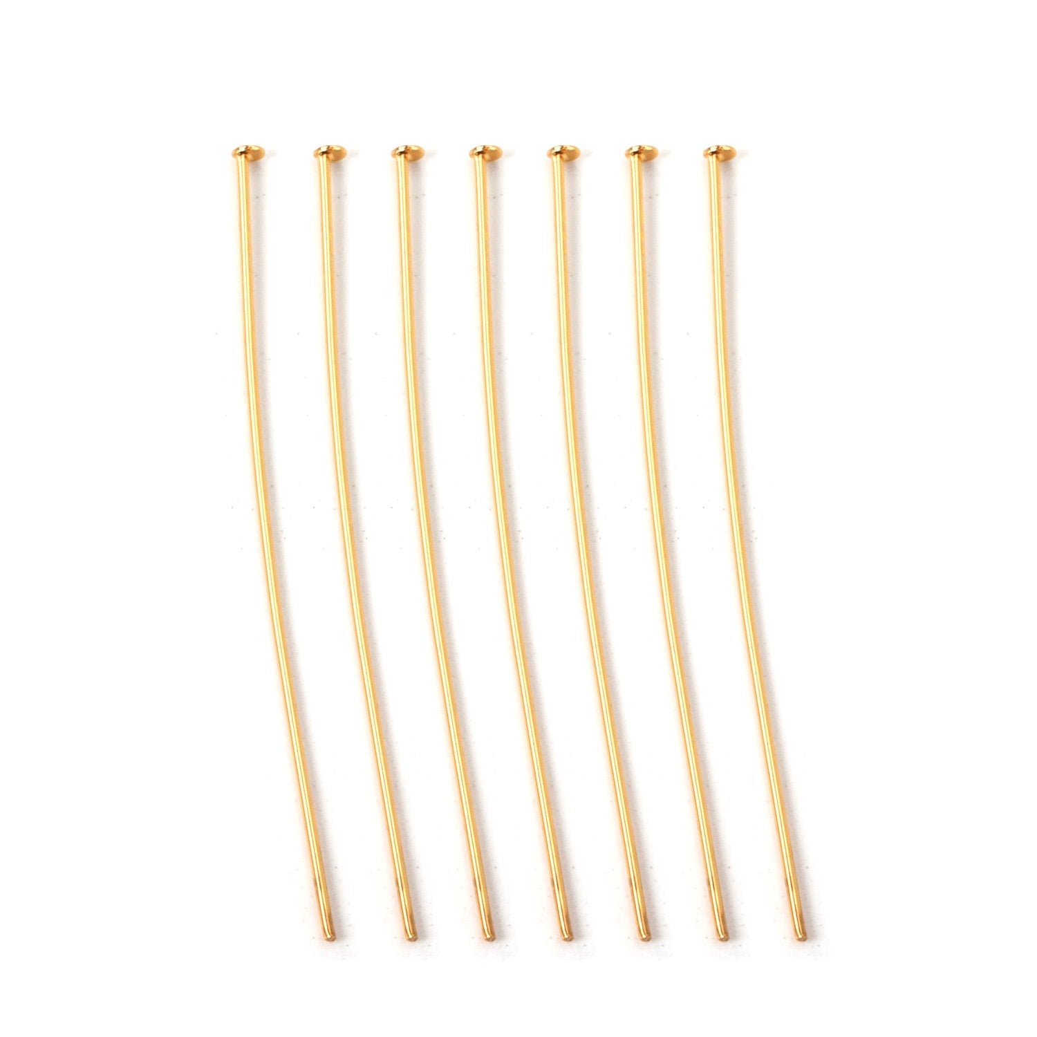 ASON 100 Pcs/Lots Flat Head Needle Stainless Steel Pin Head Pins Gold Color Head Pins For Jewelry Findings Making DIY Needles asonjewelry