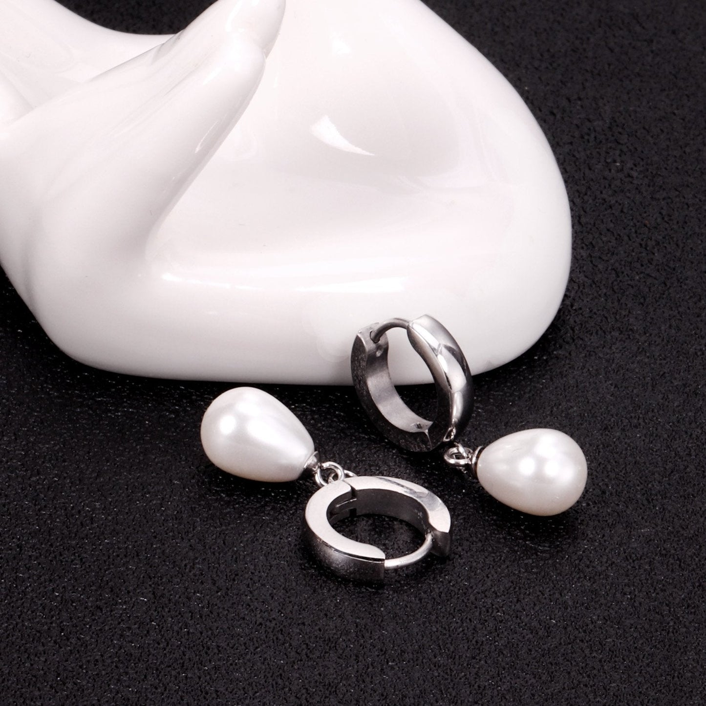 ASON Korean Statement Drop Dangle Imitation Pearl Earrings for Women Stainless Steel Hanging Earring Set for Female Jewelry asonjewelry