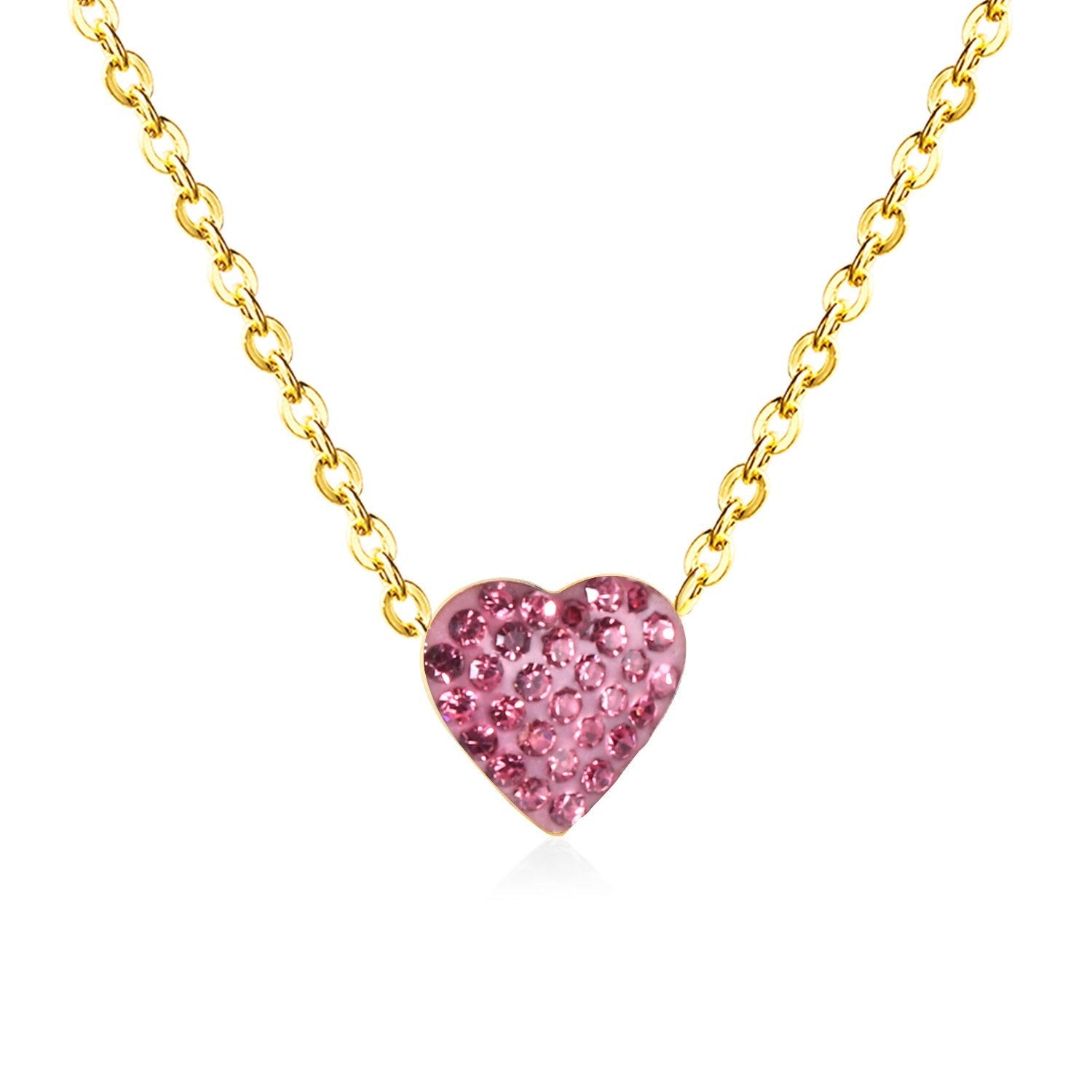 ASON Clay Heart Pendant Necklaces 12 Colors Stainless Steel Gold Color Chains Necklaces Lover's Party Wedding Gift Chokers asonjewelry