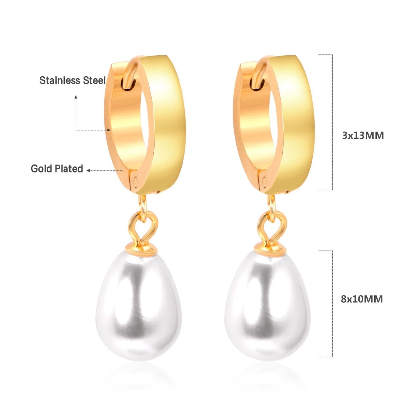ASON Korean Statement Drop Dangle Imitation Pearl Earrings for Women Stainless Steel Hanging Earring Set for Female Jewelry asonjewelry