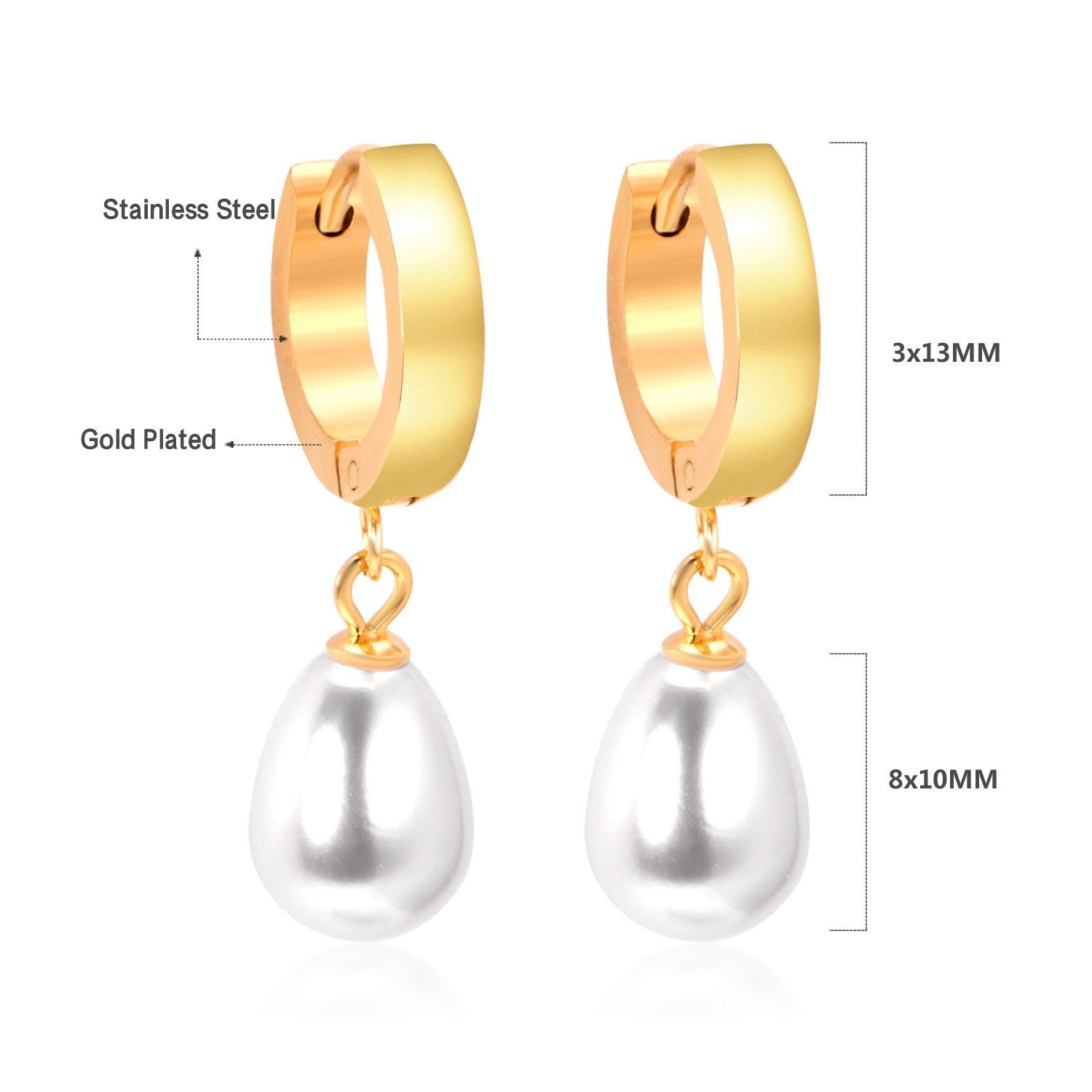 ASON Korean Statement Drop Dangle Imitation Pearl Earrings for Women Stainless Steel Hanging Earring Set for Female Jewelry asonjewelry