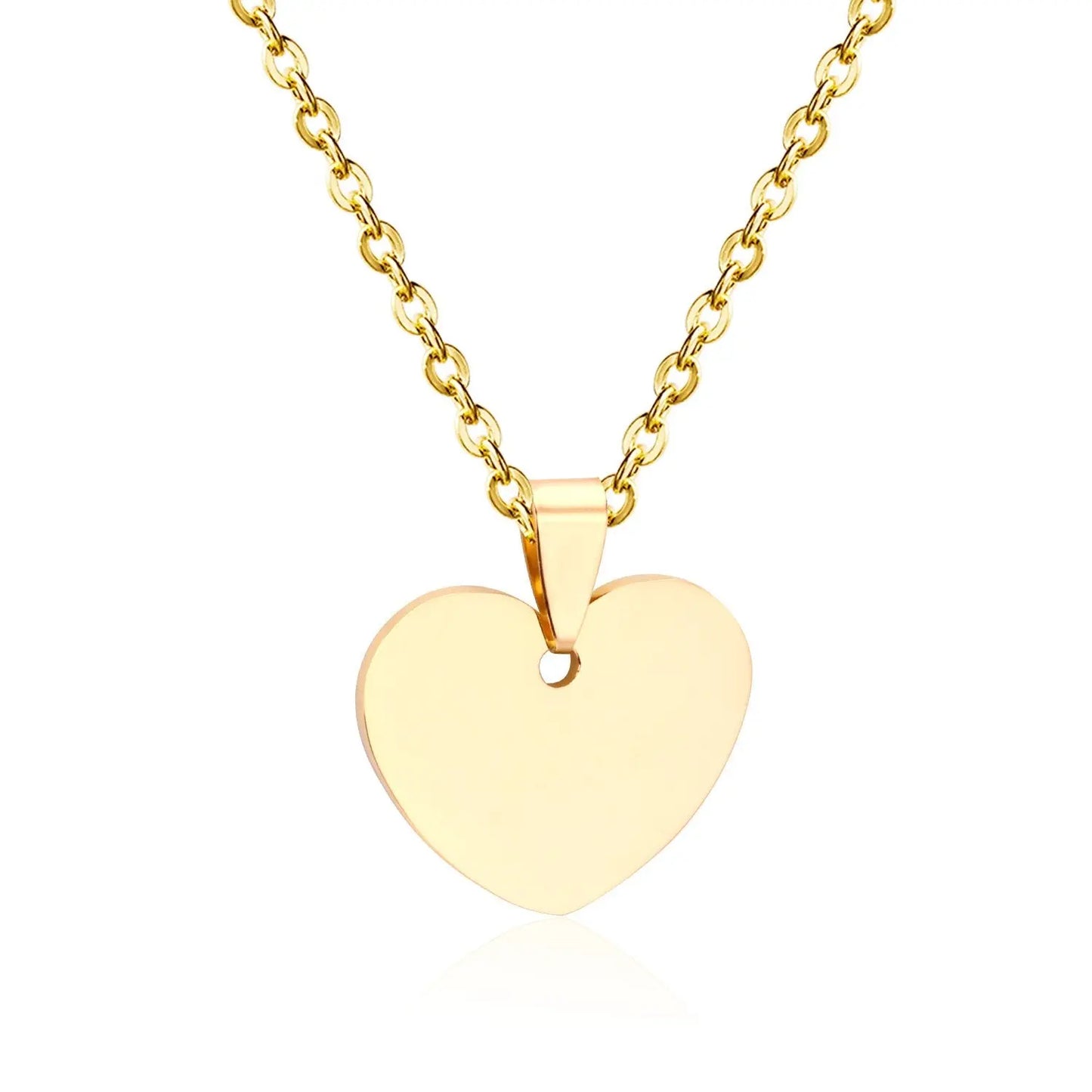 Gothic Fashion Gold Heart Pendant Necklace For Men Women Jewelry Stainless Steel Chain Necklaces Collares Collier asonjewelry