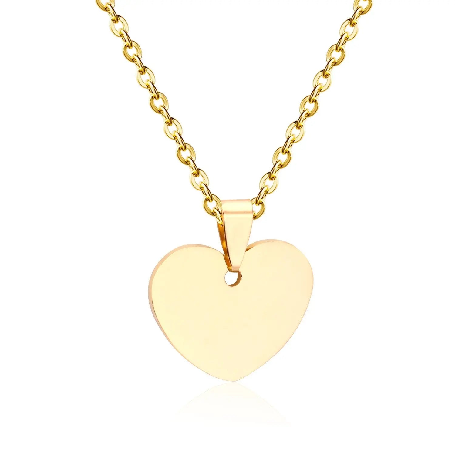 Gothic Fashion Gold Heart Pendant Necklace For Men Women Jewelry Stainless Steel Chain Necklaces Collares Collier asonjewelry