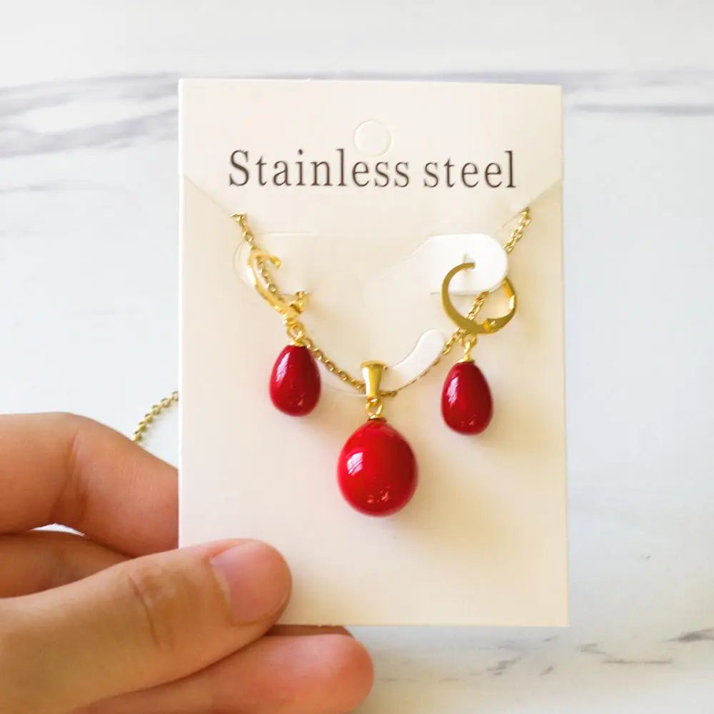 Imitation Pearl Bridal Dubai Jewelry Sets Water Drop Fashion Wedding Necklace And Earring Sets For Women Spring Hot asonjewelry