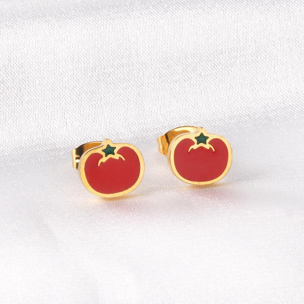 ASON Cute Vegetable Shape Cartoon Earrings 316L Stainless Steel Unusual Small Stud Earrings for Women Fashion Jewelry asonjewelry