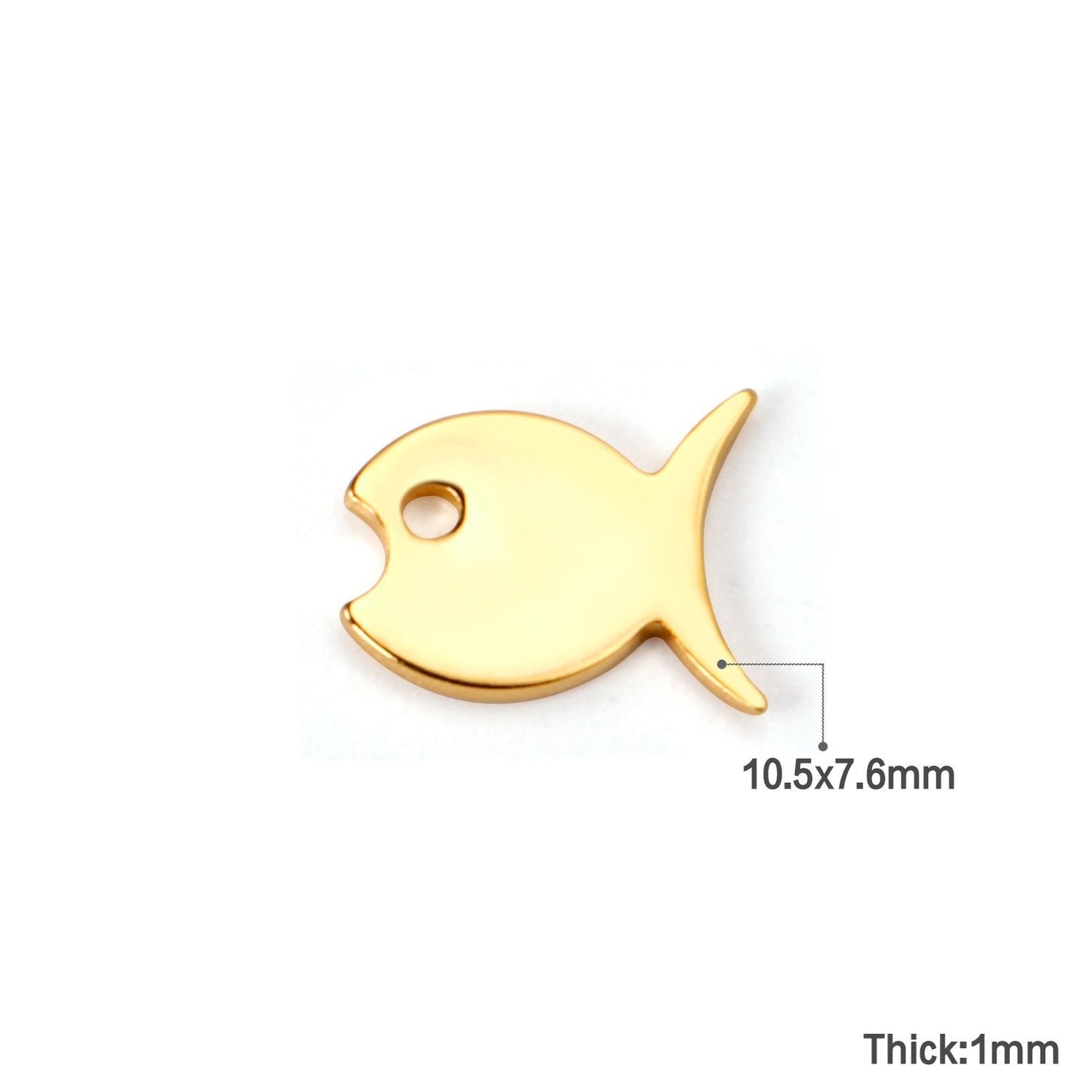 ASON 100 Pcs/Lot Small Fish Lovely Charm 316L Stainless Steel Gold Silver Color For Necklace Bracelet Jewelry Making Supplies asonjewelry