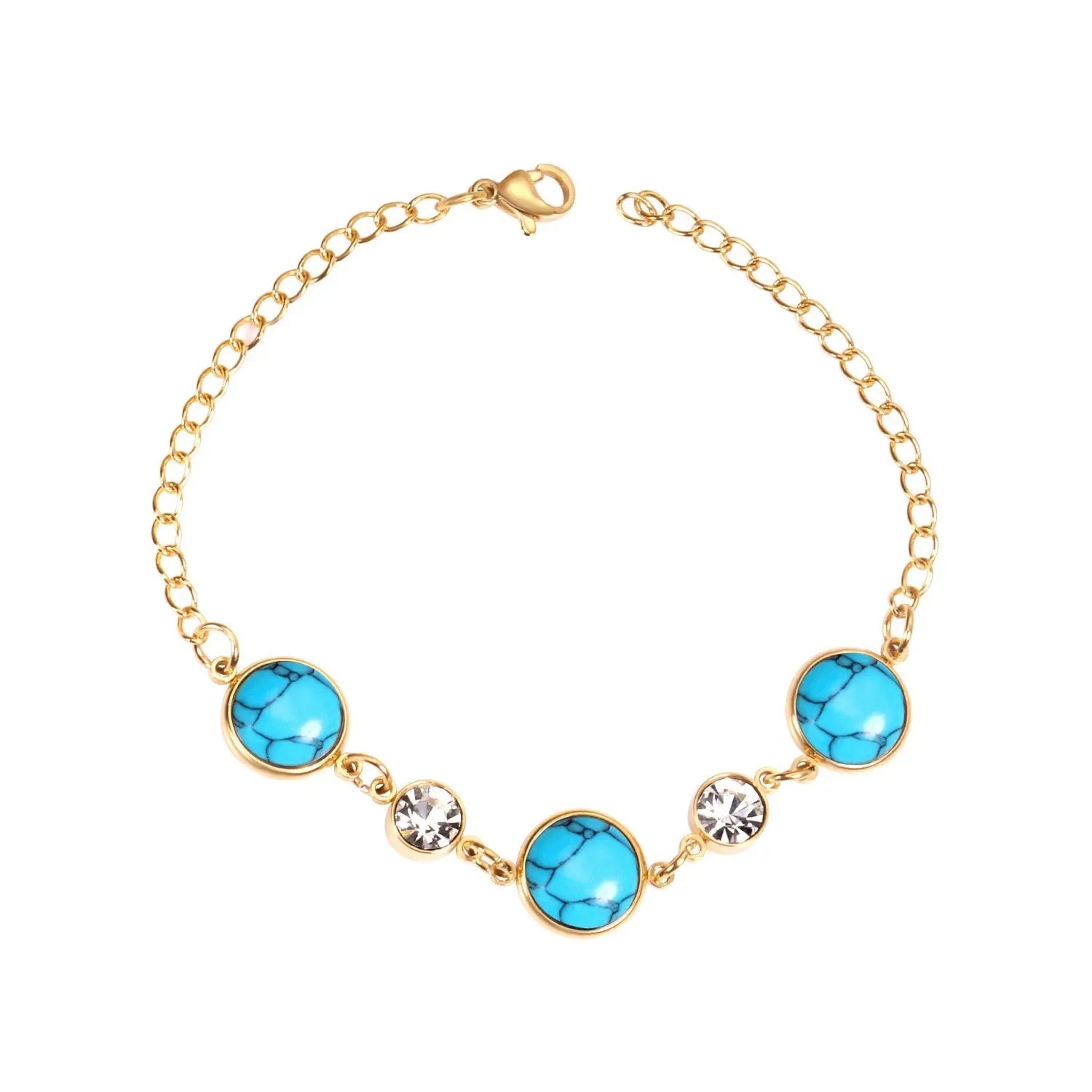 Green red rineston zircon chain bracelet charms stainless steel bracelet & bangle gold vacuum bracelets pulseras asonjewelry