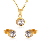 New Cubic Zirconia Necklace Earrings For Woman Wedding Jewelry Set Gold/Silver Color Jewellry Parures Bijoux