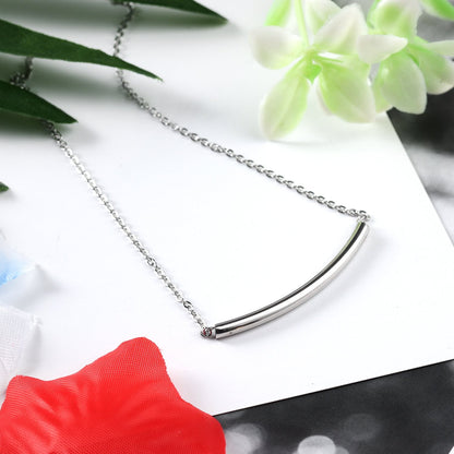 ASON Simple Style Curve Tube Pendants Necklaces Stainless Steel Gold Color Chains Necklaces Party Gift Wholesale Chokers asonjewelry