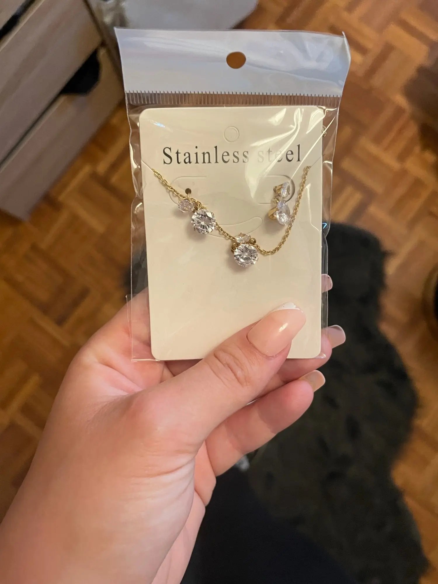 Stainless Steel Crystal Fashion Necklaces Earrings Jewelry Sets For Ladies Necklace Set Jewellry pendientes mujer asonjewelry