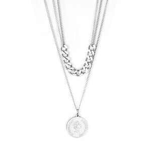 ASON Vintage Acero inoxidable Color dorado retrato colgante collar gargantilla para mujer regalo de fiesta accesorios de joyería de moda 