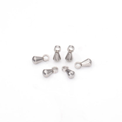 ASON 100pc/Lot 316L Stainless Steel Waterdrop End Beads For DIY Extender Chain Pendant Jewelry Making Findings Accessories asonjewelry