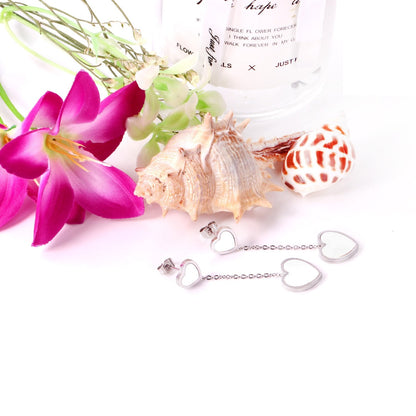 ASON Korean Style Statement Drop Earrings Shell Heart Dangle Earring Stainless Steel Jewelry for Women Femme Party Gift asonjewelry