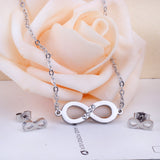 Stainless Steel Dubai African Jewelry Sets Letter With Round Crystal Necklace Earring Sets For Women Accessroies