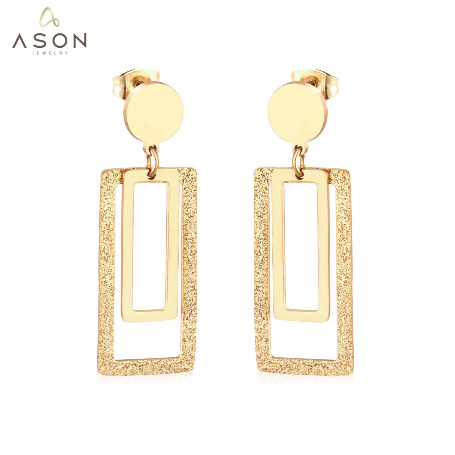 ASON Statement Long Tassel Geometry Dangle Piercing Drop Earrings Jewelry Stainless Steel For Women Accessories Wholesale asonjewelry
