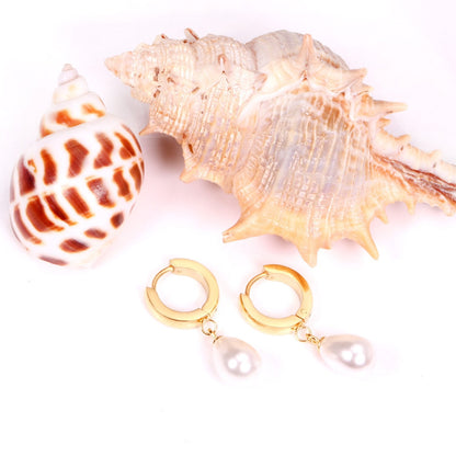 ASON Korean Statement Drop Dangle Imitation Pearl Earrings for Women Stainless Steel Hanging Earring Set for Female Jewelry asonjewelry