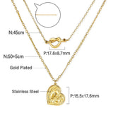 Mother's Day New Design 2022 Unique Double Layer Heart Love Pendant Necklace For Festival Special Gifts