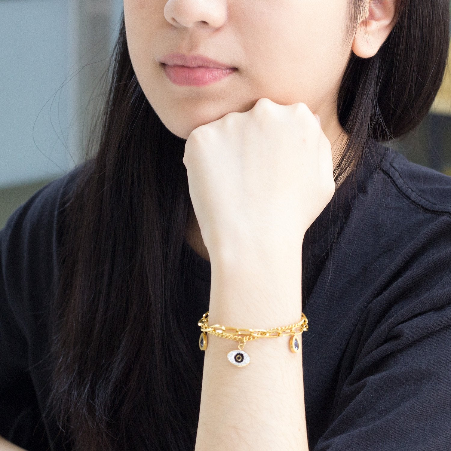 2022 Office Ladies Decor Heart Bracelets Charm Steel Gold Girls Chunky Chain Braclet For Women Valentines Gift Hand asonjewelry