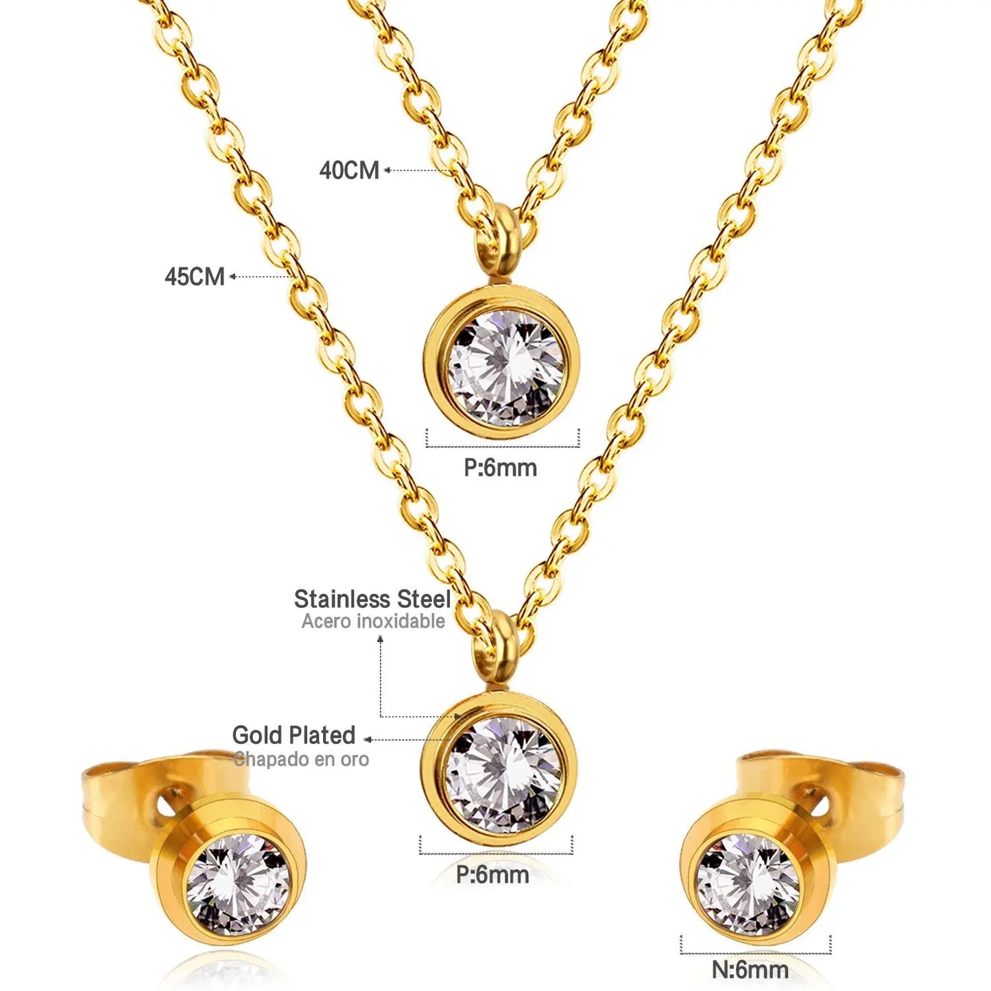 Necklace Earrings Stainless Steel Material Luxury Wedding Trendy Jewelry Sets For Women Valentine's Day Present asonjewelry