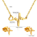 Hot Sale Wedding Dubai African Pendant Heart Love Necklace Earring Jewelry Sets Luxury Jewelry Set Gift