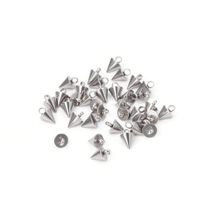 ASON 50pcs/lot Circular Cone Charms Small Cone Pendant Stainless Steel Geometric Accessories For DIY Jewelry Making Handmade