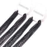 ASON 10pcs/Lots Long Necklace Women Collar 2MM Gold Black Rose Silver Color Stainless Steel Box Chains Necklaces Wholesale