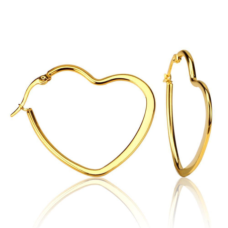 Classical Stainless Steel Earings 25mm Gold Steel color Zircon Hoop Earrings Set for Women's Fashion Jewelry brinco