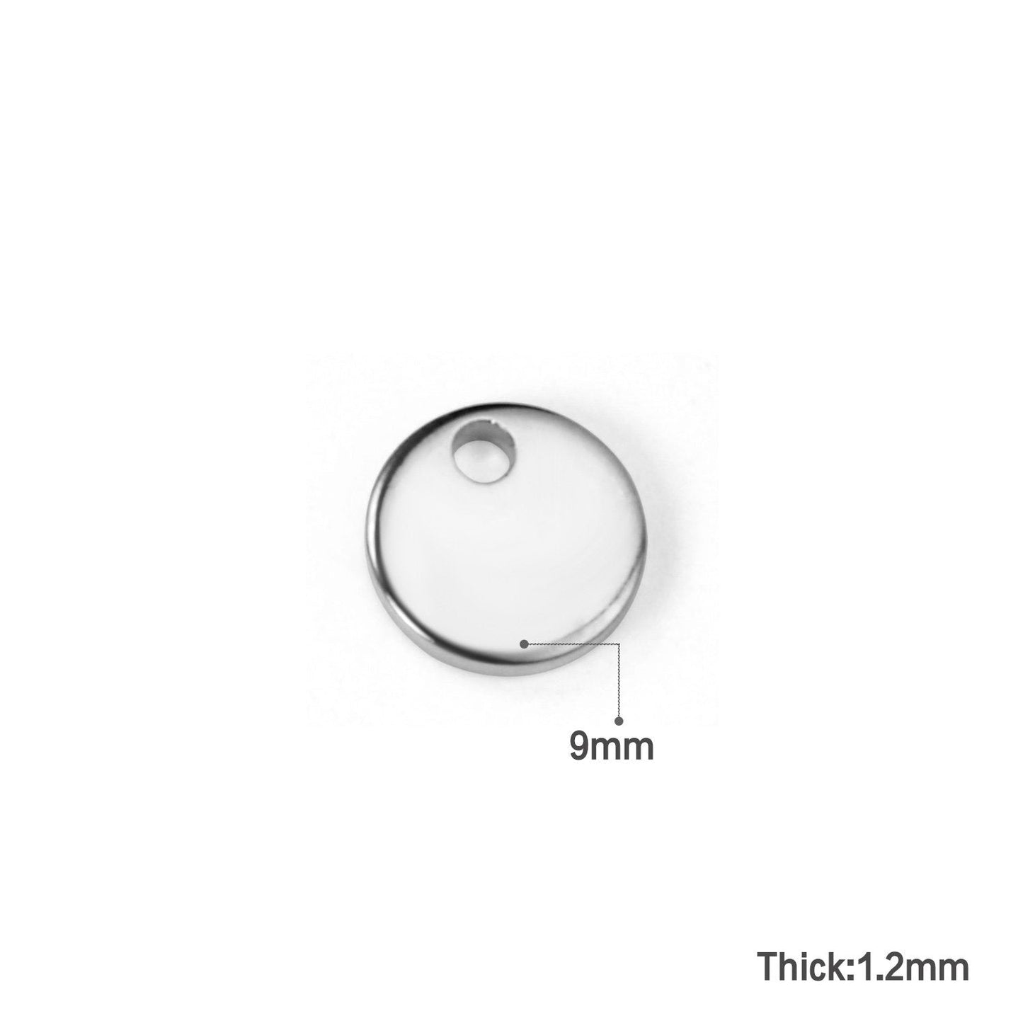 ASON 100pcs Single Hole Disc Pendant Round Stainless Steel  Charm For Necklace Bracelet DRY Handmade Jewelry Making Supplies asonjewelry
