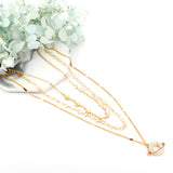 Planet Design With Shiny AAA Zirconia Triple Three Layer Pendant Necklace With Stars Collier Mix Trendy Jewelry 90S