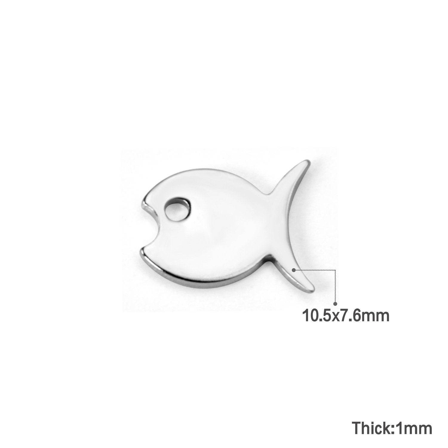 ASON 100 Pcs/Lot Small Fish Lovely Charm 316L Stainless Steel Gold Silver Color For Necklace Bracelet Jewelry Making Supplies asonjewelry