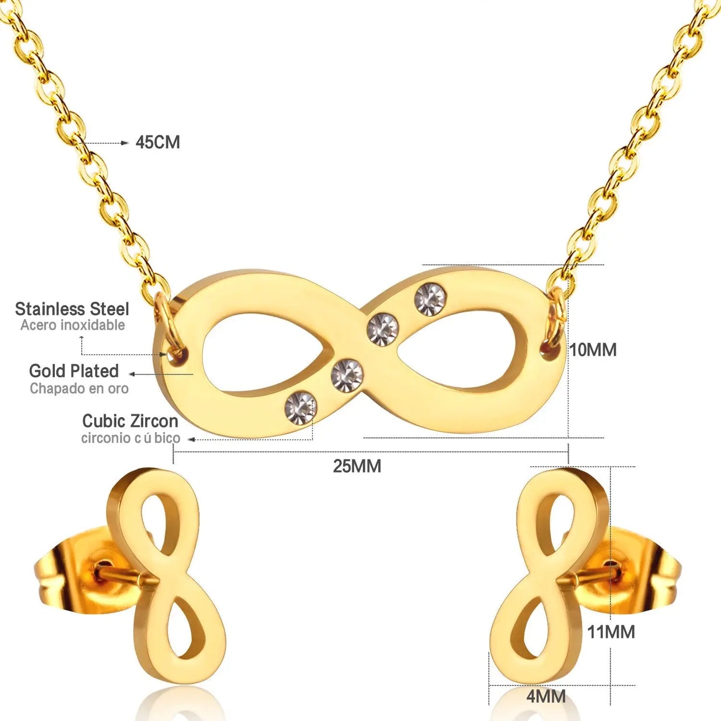 Stainless Steel Dubai African Jewelry Sets Letter With Round Crystal Necklace Earring Sets For Women Accessroies asonjewelry