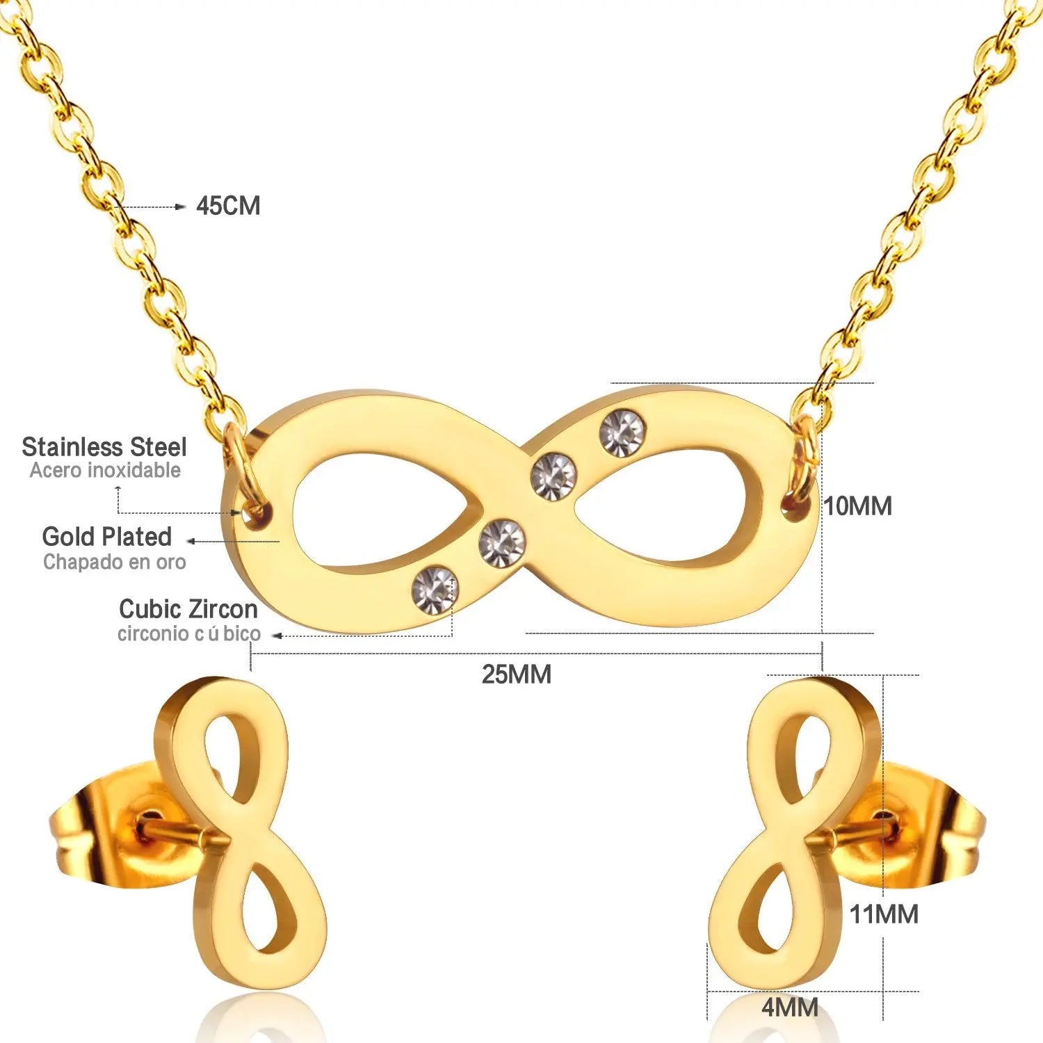 Stainless Steel Dubai African Jewelry Sets Letter With Round Crystal Necklace Earring Sets For Women Accessroies asonjewelry