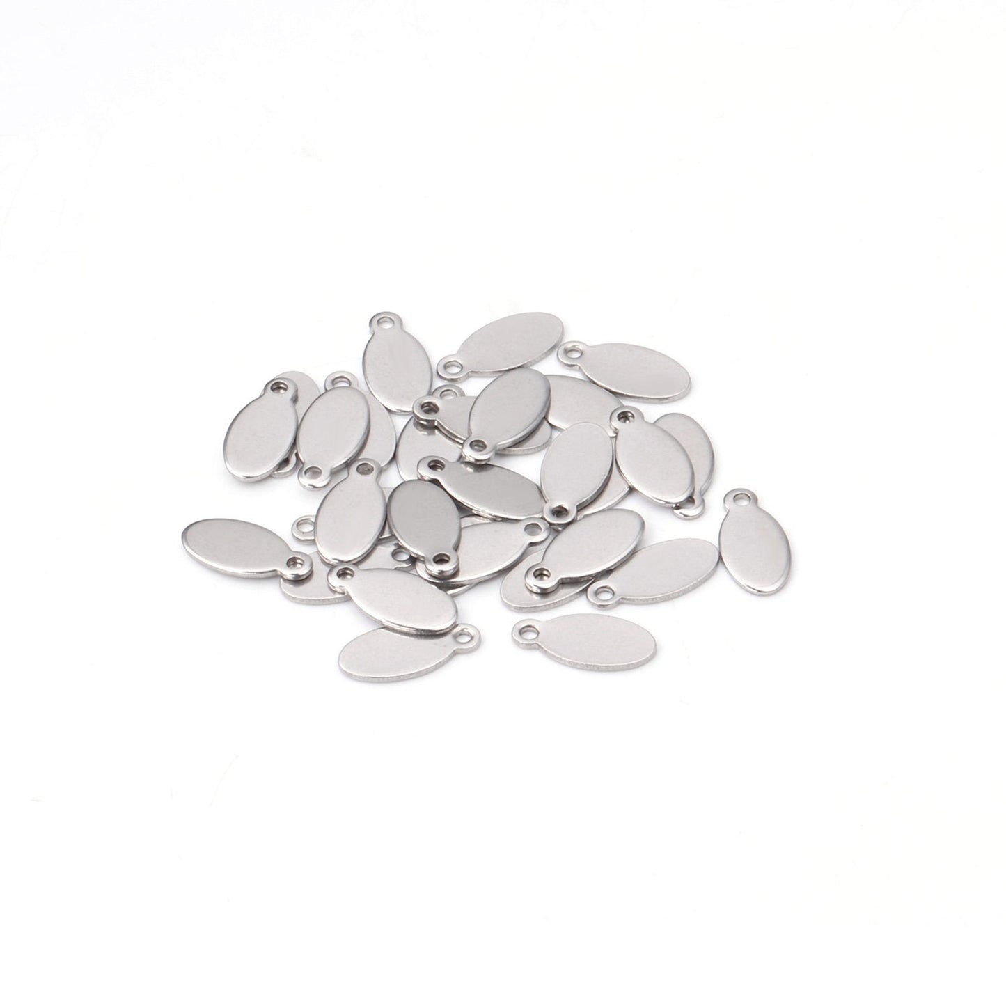 ASON 100pcs/lot Classic Stainless Steel Water Drop Pendants Charms Jewelry Accessories for Bracelet Anklet DIY Jewelry Making asonjewelry
