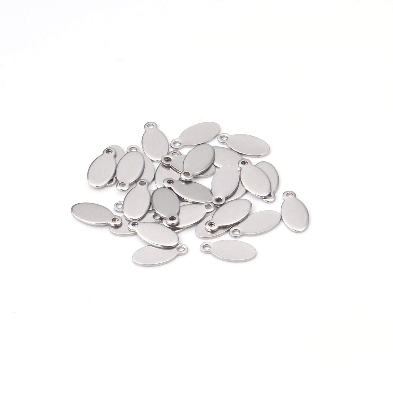 ASON 100pcs/lot Classic Stainless Steel Water Drop Pendants Charms Jewelry Accessories for Bracelet Anklet DIY Jewelry Making asonjewelry