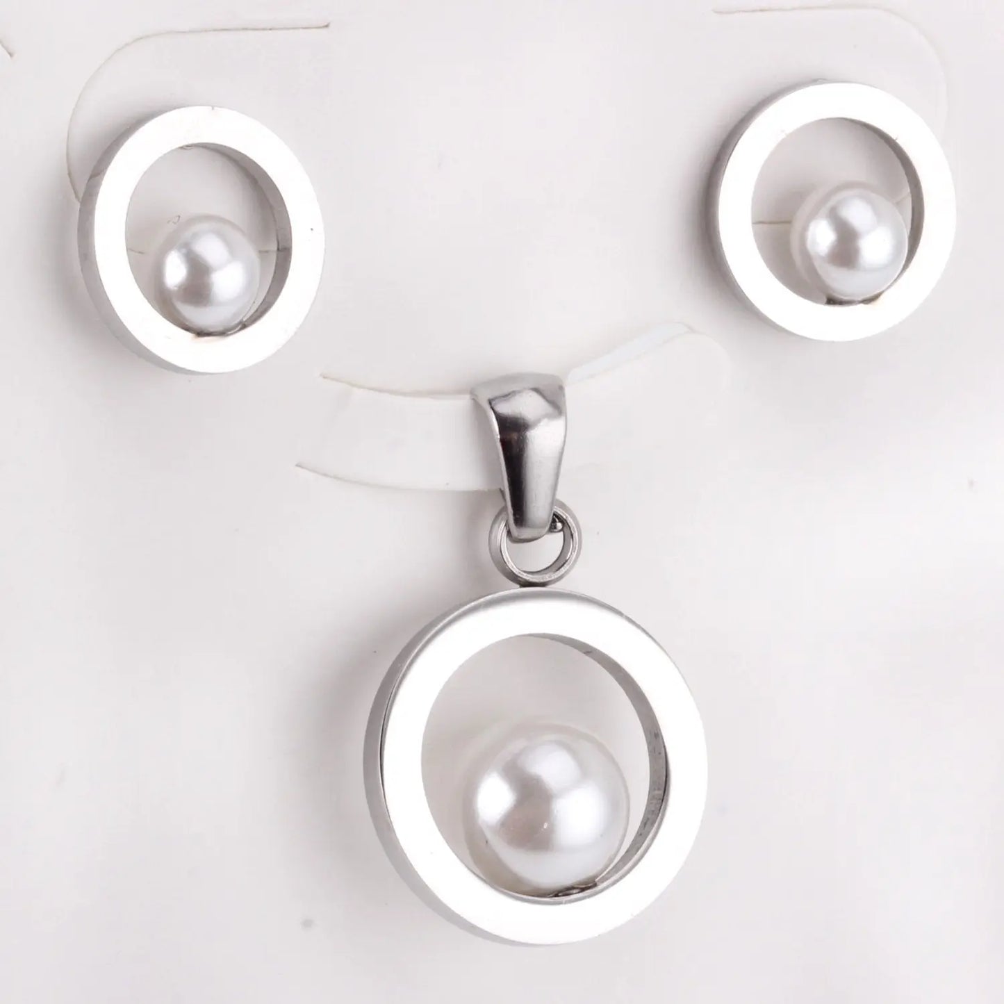 Fashion Bridal Wedding Dubai Jewelry Set Circle Fake-Pearl Necklace Earring Jewellery Sets For Women Girls asonjewelry