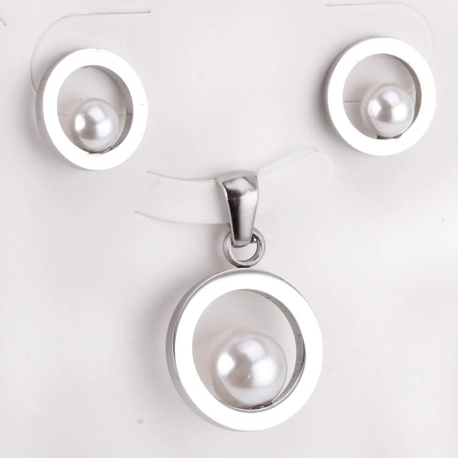 Fashion Bridal Wedding Dubai Jewelry Set Circle Fake-Pearl Necklace Earring Jewellery Sets For Women Girls asonjewelry