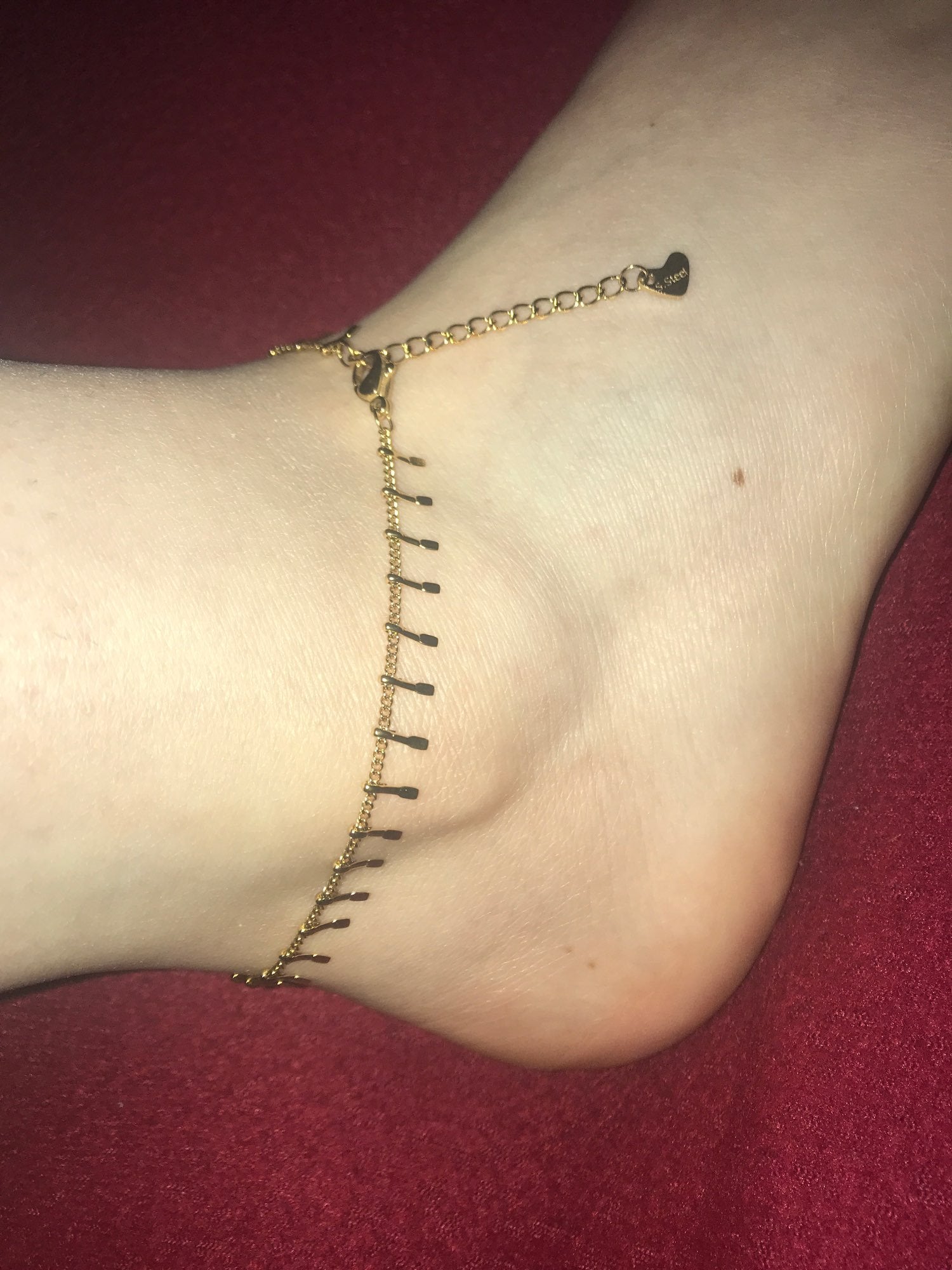 ASON Tassel Accessories Chains Simple Fashion Anklet Gold Color Stainless Steel For Women Summer Beach On Foot Jewelry asonjewelry