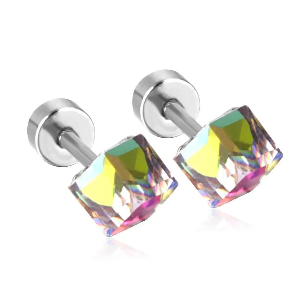 Stainless Steel Screw Kids Stud Earrings For Women Fashion Jewelry christmas Crystal Earings pendientes brincos asonjewelry
