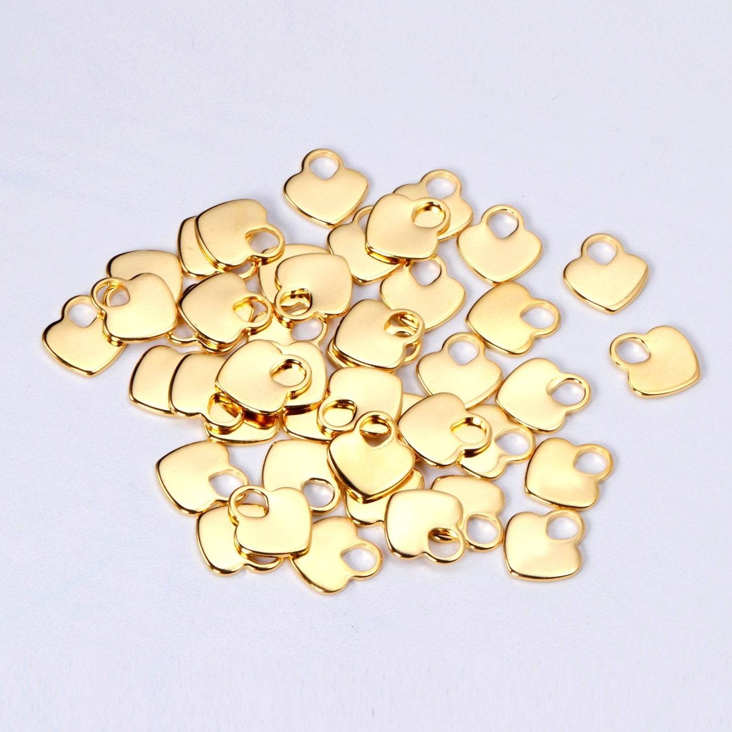 ASON 100pcs/lot Heart Pendant Stainless Steel Love Heart Pendant Gold Silver Color For Necklace Bracelet Jewelry Making Supplies asonjewelry