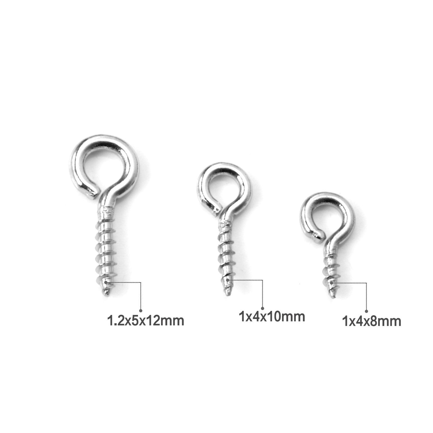 ASON 100pcs/Lot Stainless Steel Small Screw Eye Pin Mini Eyelets Threaded Hook for DIY Jewelry Making Beads Pendant Supplies asonjewelry