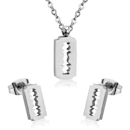 Fashion Frost Gold Pendant Necklace Set for Women Stainless Steel Jewellry Sets Wedding Necklace Set parures bijoux asonjewelry