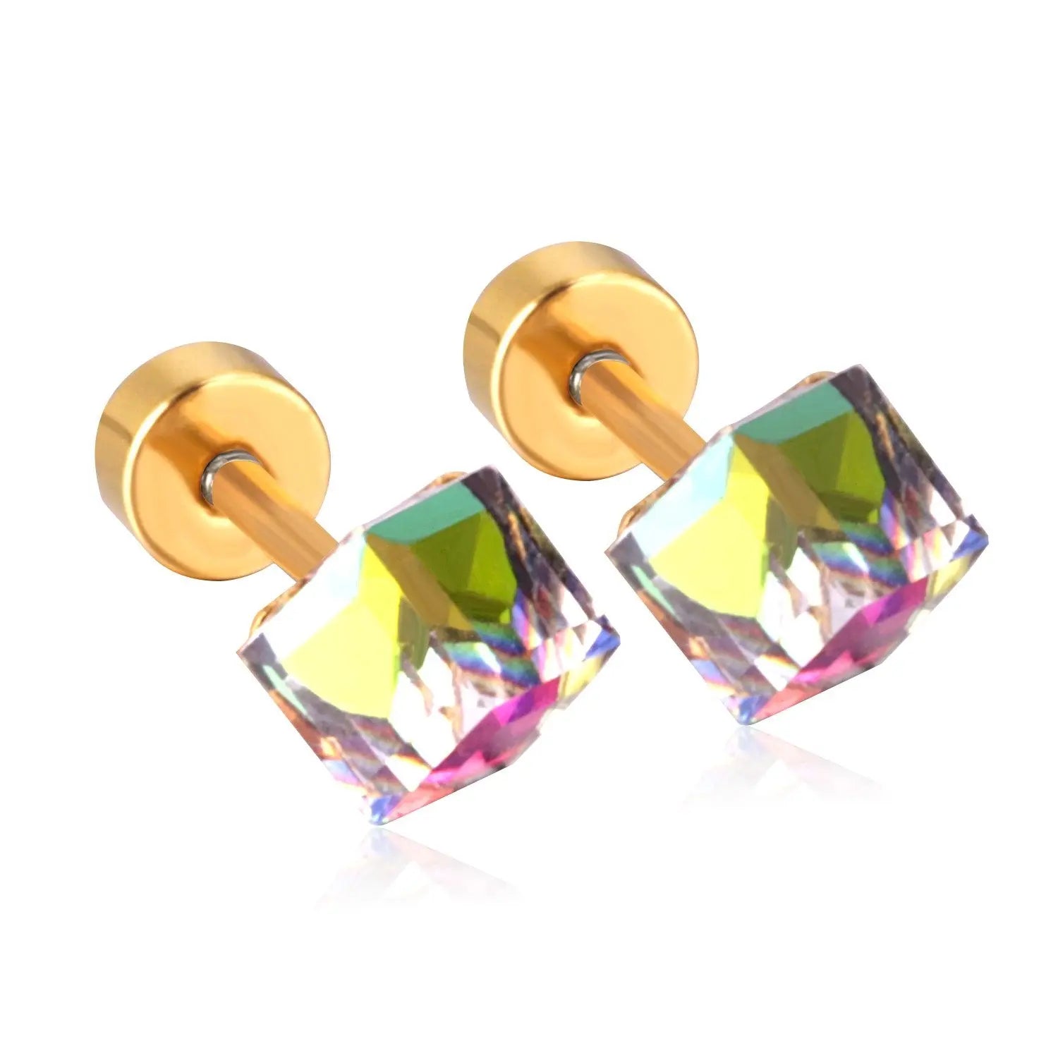 Stainless Steel Screw Kids Stud Earrings For Women Fashion Jewelry christmas Crystal Earings pendientes brincos asonjewelry
