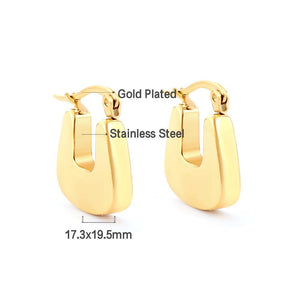 Stainless Steel Earrings Hoops Trendy Decor Geometric Clip Earrings Boho Classic Piercing Vintage Circles Hoops